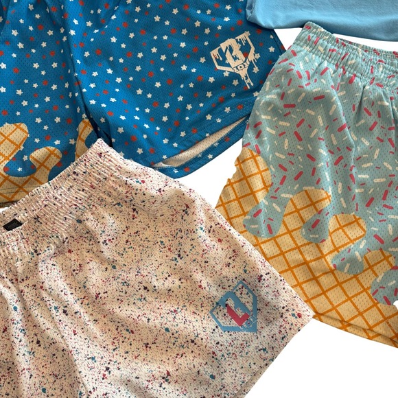 Baseball Lifestyle 101 Size Mens Small - Ice Cream Sprinkle Mesh Shorts + shirt - Picture 2 of 7